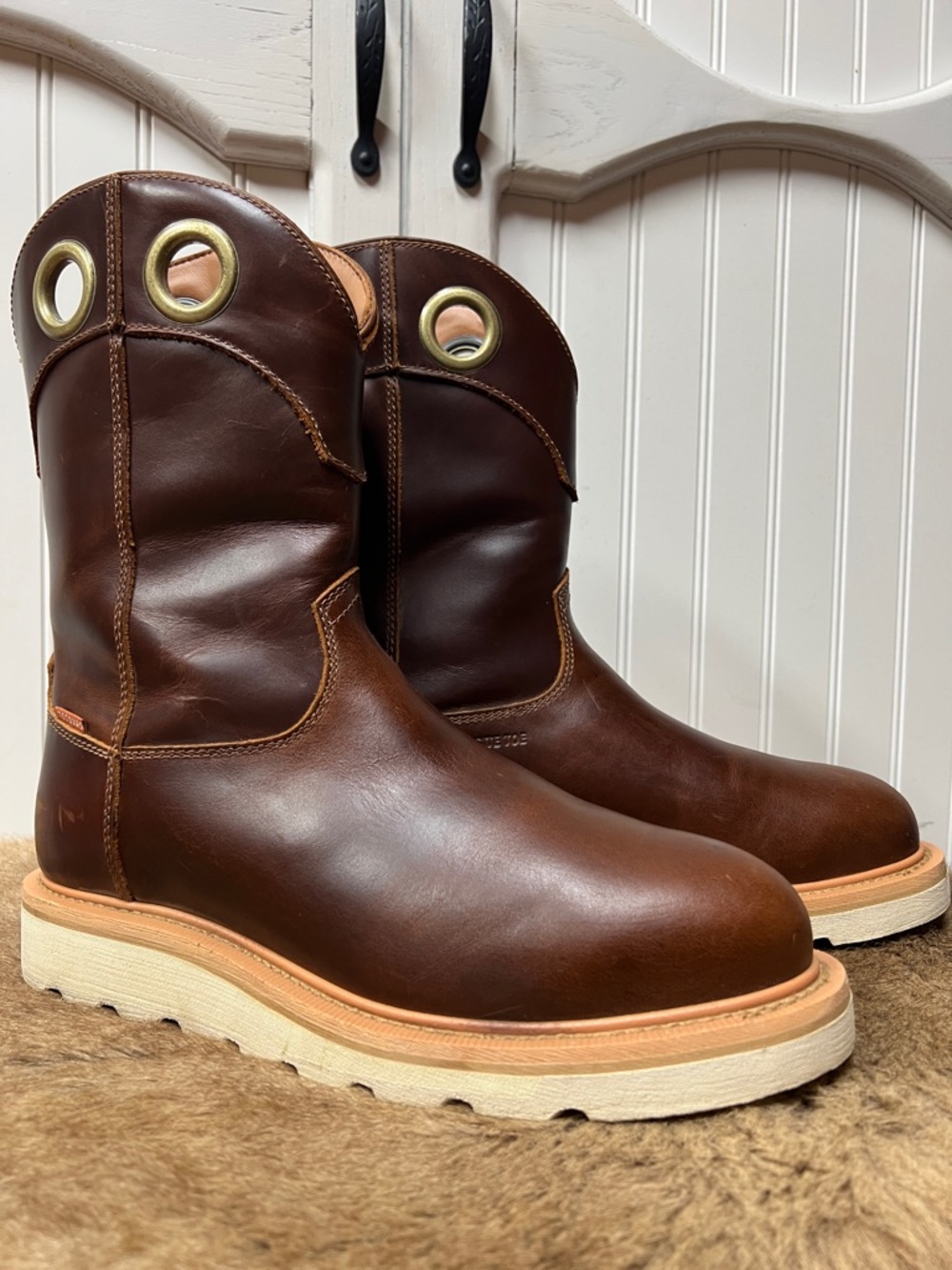 Tecovas Long Haul Western Roper Work Boots 8 D Like New Waterproof